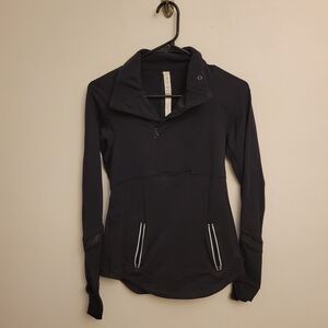 VGUC Lululemon Run Reflect 1/2 Zip Pullover, Black, Size 6